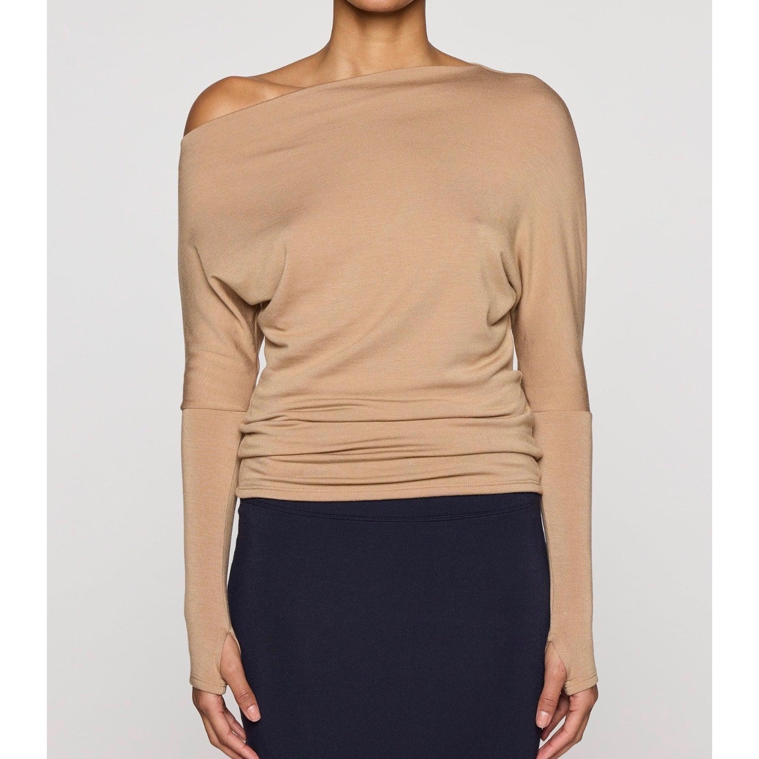 Bleusalt The Cindy Top In Camel Size 4 Long Sleeve Pullover Excellent Condition!